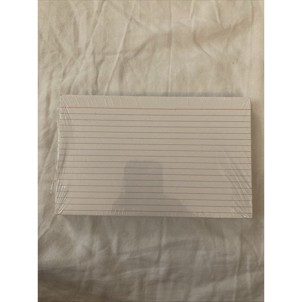 Unbranded Ruled White Index Cards 5"X8" | 100 in Pack | School, Office